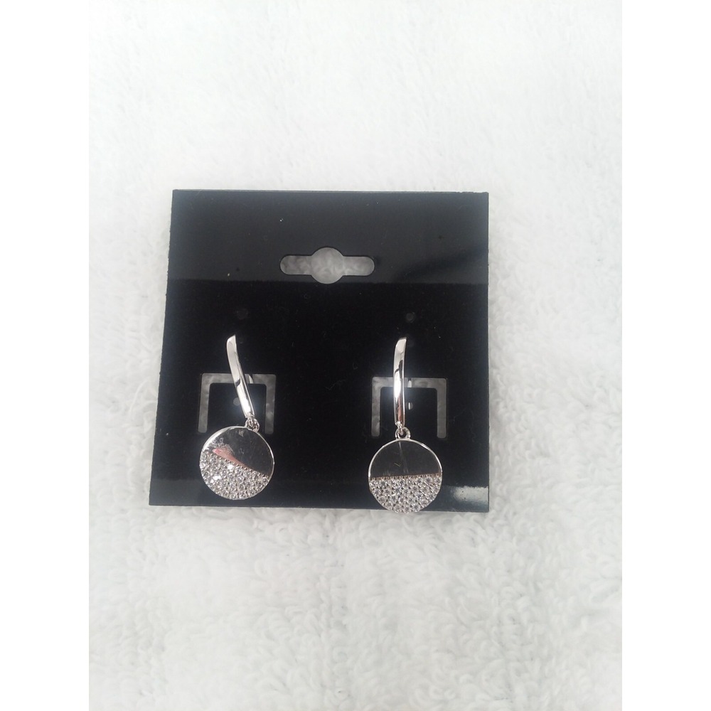 Sterling Silver Earrings with Rhinestones 925 New without Tag